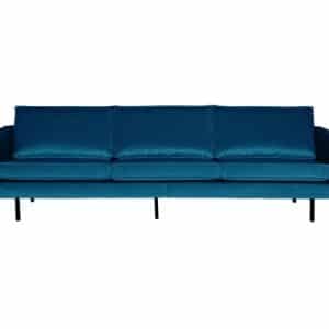 3-personers sofa i velour B277 cm - Blå