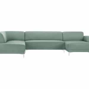 Allegra højrevendt U-sofa i polyester 344 x 206 cm - Blå
