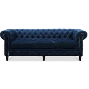 HAGA Cambridge sofa - blåt fløjl stof, 3 pers.