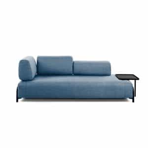 LAFORMA Compo 3 pers. sofa m. stor bakke - blå stof og metal