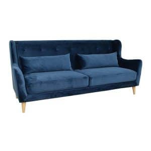Madrid 3 personers sofa - blå velour