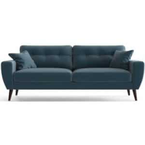 Gallieni 3-personers sofa i velour B191 cm - Brun/Blå