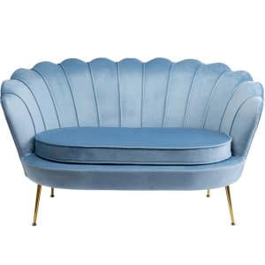 KARE DESIGN Water Lily Aqua 2 pers. sofa - blå polyester og messing stål