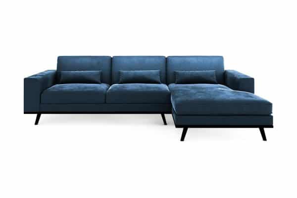 Copenhagen Chaiselong Sofa, Blå (Højrevendt)
