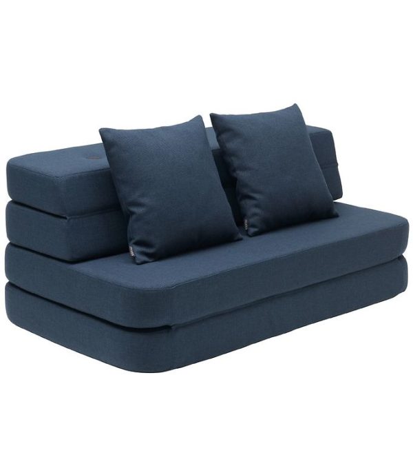 by KlipKlap Foldesofa - 3 Fold Sofa XL - 140cm - Dark Blue/Black - OneSize - by KlipKlap Sofa