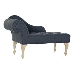 Chaise lonngue sofa DKD Home Decor Blå Polyester Gummitræ (119 x 55 x 77 cm)