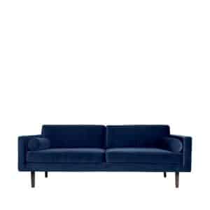 BROSTE COPENHAGEN Wind sofa - blå polyester velour