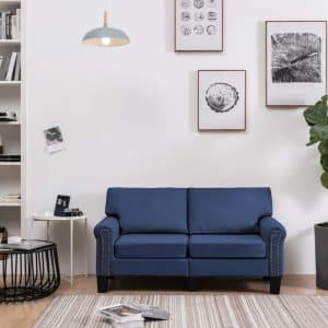 2-personers sofa stof blå