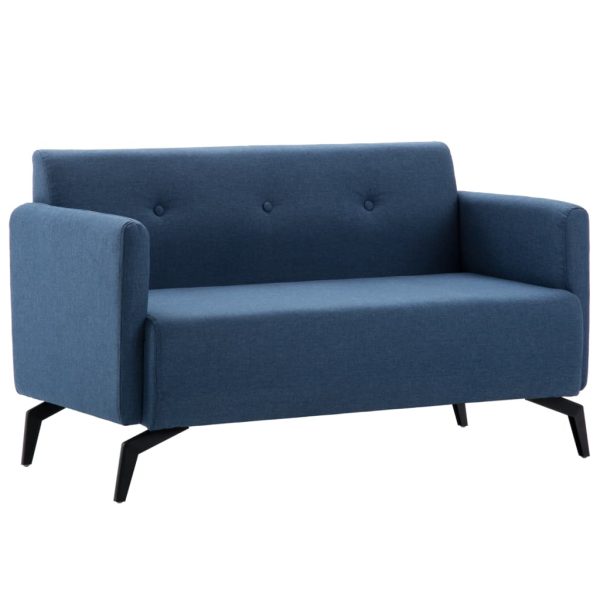 2-personers sofa stofbeklædning 115 x 60 x 67 cm blå