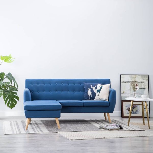 L-formet sofa i stofbeklædning 171,5 x 138 x 81,5 cm blå