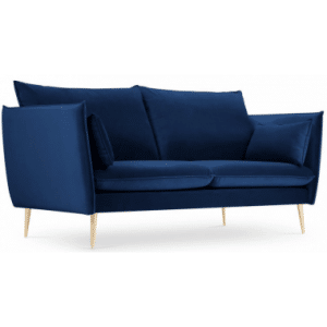 Agate 2-personers sofa i velour B158 cm - Guld/Blå