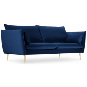 Agate 3-personers sofa i velour B198 cm - Guld/Blå