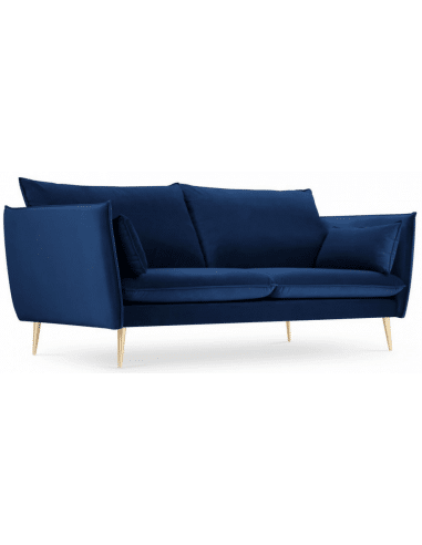 Agate 4-personers sofa i velour B228 cm - Guld/Blå