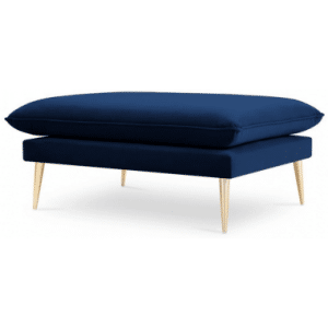 Agate puf til sofa i velour 100 x 80 cm - Guld/Blå
