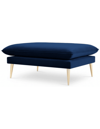 Agate puf til sofa i velour 100 x 80 cm - Guld/Blå