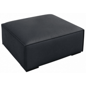 Agawa puf til sofa i læder 100 x 100 cm - Blå