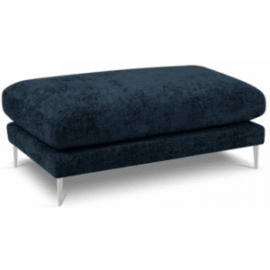 Jog puf til sofa i chenille 120 x 60 cm - Sølvgrå/Blå