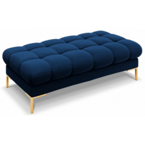 Mamaia puf til sofa i velour 133 x 62 cm - Guld/Blå