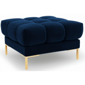 Mamaia puf til sofa i velour 60 x 60 cm - Guld/Blå