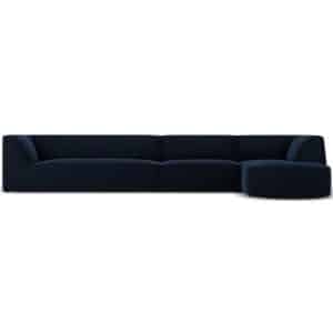 Ruby chaiselong sofa højrevendt i velour B366 x D180 cm - Blå
