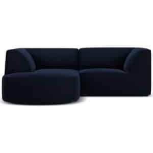 Ruby chaiselong sofa venstrevendt i velour B186 x D180 cm - Blå