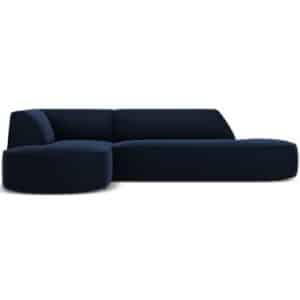 Ruby chaiselong sofa venstrevendt i velour B273 x D180 cm - Blå