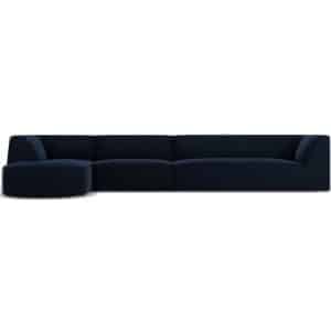 Ruby chaiselong sofa venstrevendt i velour B366 x D180 cm - Blå