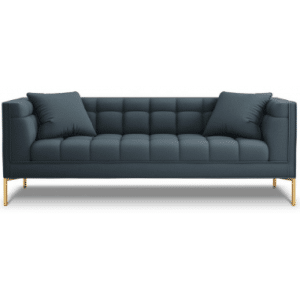 Karoo 3-personers sofa i metal og polyester B224 x D85 cm - Guld/Blå