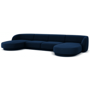 Miley U-sofa i velour B334 x D155 cm - Blå