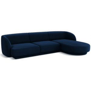 Miley højrevendt chaiselong sofa i velour B259 x D155 cm - Blå