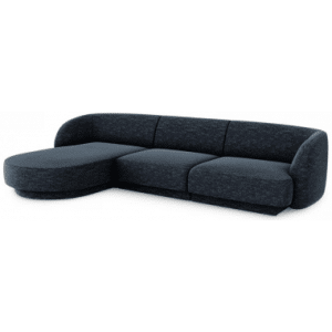 Miley venstrevendt chaiselong sofa i chenille B259 x D155 cm - Blå