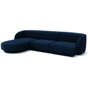 Miley venstrevendt chaiselong sofa i velour B259 x D155 cm - Blå