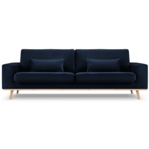 Tugela 3-personers sofa i bøgetræ og velour B236 x D93 cm - Bøg/Blå