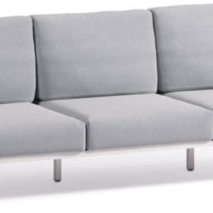 Comova, Udendørs 3-personers sofa, moderne, nordisk, metal by Laforma (H: 85 cm. x B: 225 cm. x L: 85 cm., Blå)