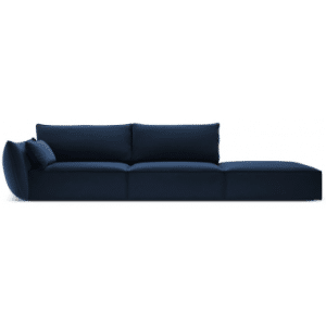 Kaelle højrevendt 4-personers sofa i velour B286 cm - Blå
