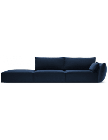 Kaelle venstrevendt 4-personers sofa i velour B286 cm - Blå
