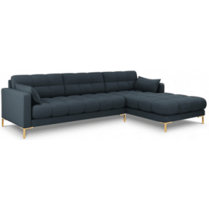 Mamaia højrevendt chaiselong sofa i polyester B293 x D185 cm - Guld/Blå
