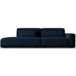 Lina venstrevendt 3-personers sofa i velour B274 cm - Blå