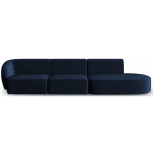Shane højrevendt 4-personers sofa i velour B302 x D85 cm - Blå