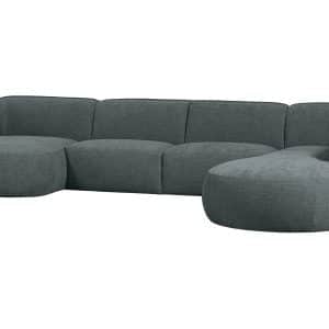 WOOOD EXCLUSIVE Polly sofa U-form, højre - blå-grøn polyester