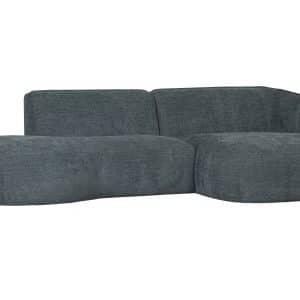 WOOOD EXCLUSIVE Polly sofa, m. højre chaiselong - blå-grøn polyester