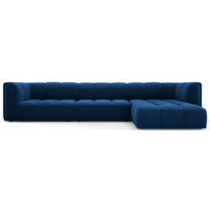 Serena højrevendt chaiselong sofa i velour B316 x D96 - 160 cm - Blå