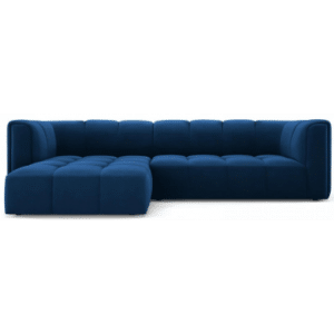 Serena venstrevendt chaiselong sofa i velour B256 x D96 - 160 cm - Blå