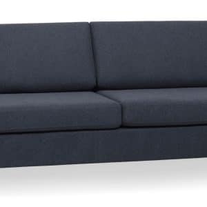 Wendy 2,5 pers. sofa - blå polyester stof og børstet aluminium