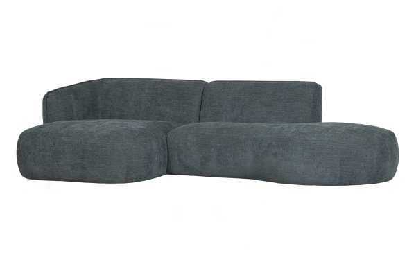 WOOOD EXCLUSIVE Polly sofa, m. venstre chaiselong - blå-grøn polyester