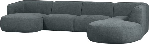 Polly, Hjørnesofa højrevendt, blå/grøn, H71x245x353 cm