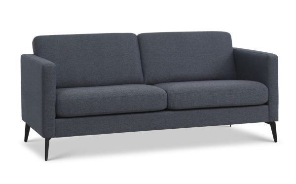 Ask 2,5 pers. sofa - navy blå polyester stof og Eiffel ben