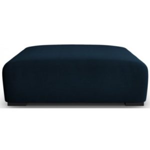 Lina puf til sofa i velour B117 x D102 cm - Blå