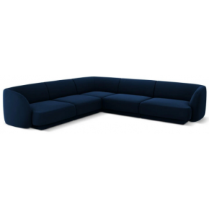 Miley hjørnesofa i velour B252 x D252 cm - Blå