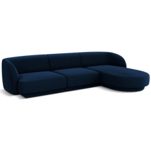 Miley højrevendt chaiselong sofa i velour B259 x D155 cm - Blå